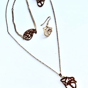 Set of Necklace, Earings, Bracelet